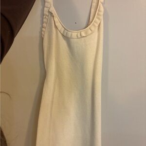 PacSun Cream Ruffle Trim Dress